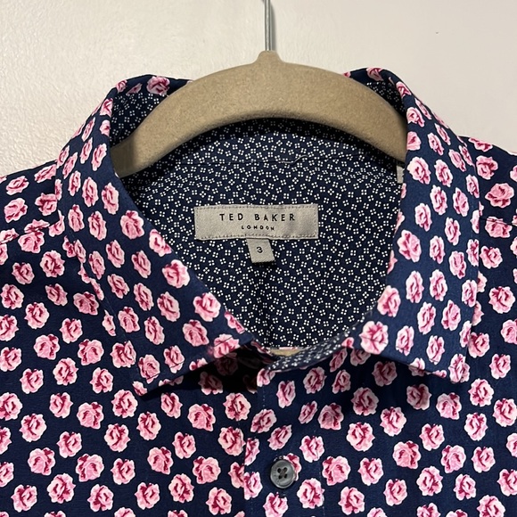 Ted Baker Rose Long Sleeve Button Down Shirt size 3 - Picture 1 of 4